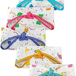 Pom Pom Sweethearts Triangle Nappy For Babies, Reusable, Washable Soft Muslin Cotton Nappy/Langot for New Born Baby | Gentle on Baby Skin | Helps in Potty Training | 0-1 months | Pack of 5 | Printed-picture-19