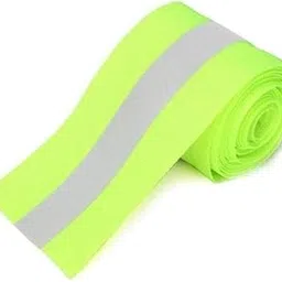 SHOPORA® 6x3 Meters Silver Reflective Tape Safty Strip Sew-on Lime Synth Fabric Green Business & Industrial | Facility Maintenance & Safety | Traffic & Safety Signs, Lights | Other image 1