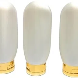 SHREE MAHA empty travel toiletries Squeeze Gold Metalised Tube, Refillable Leakproof Stand Up Tube for shampoo cosmetic conditioner sunscreen bottle jar container 100 ml Gold Cap (Pack of 6)-image-10
