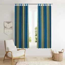 nissi Cotton Window Curtain (4X 5feet) with Button top Closure for Easy instalation Pack of 2-picture-22
