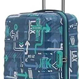 uppercase JFK (Small) 56cms | Hardsided Cabin Trolley Bag for Travel |Eco Polycarbonate Printed Luggage |Combination Lock|8 Spinner Wheel Trolley Bag |Suitcase for Men & Women |(Denim Blue)-picture-14