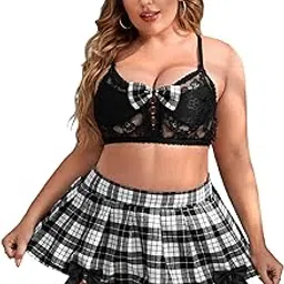 Women Skirt Top Bikini Plus Size Babydoll Nightwear Lingerie Swimming Party Swimwear Beachwear Sheer Honeymoon Valentine Special Night Wedding Lingerie Babydoll for Women Lace-image-9