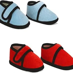 smartots New Born Baby Casual Velcro Closure Velvet Booties | Unisex New Born Baby Booties | Breathable And Anti-Slip Booties For 0-9 Months Baby Girl & Boy - Pack Of 2-picture-16