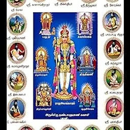 Digitouch Design 18 Siddhar Wall Photo Frame with Arupadai God Murugan-Premium 6x8 inch Multicolor, Vintage Style-picture-27