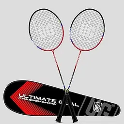 Ultimate Goal Sports Phantom - Aluminium Strung Badminton Racket Pair with Full Racket Cover | for Beginners | Maximum String Tension - 24lbs Weight -77gm, Colour -Red-image-60