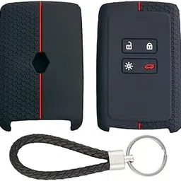 KEYKART Silicone Key Cover for Triber, Kiger Smart Card, Black with Mini Black Keyring-image-5