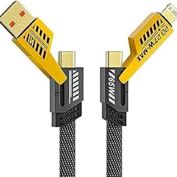 4-in-1 Metal Flat Braided Indestructible Fast Charging Cable (1.5m, 65W, PD Support) | Multi-Device USB Cable with Type-C, Lightning & Micro Connectors | High-Speed Data Sync & Durable Nylon Cable-picture-29