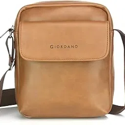 giordano Unisex Premium Compact Sling Bag | PU Faux Leather | Front Pocket with Button Closure | Minimalist Crossbody for Travel and Daily Essentials for Men & Women | TAN-picture-22