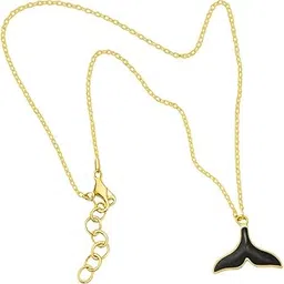 Simza Whale Tail Pendant Necklace – Dainty Ocean-Inspired Jewelry for Women & Girls, Adjustable Chain-picture-41