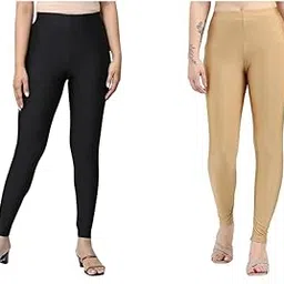 zyara Women’s Nylon Spandex Shimmer Leggings | Pack of 2 Combo | Stretchable, Stylish Leggings for Women-picture-22