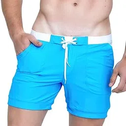 taddlee Men Swimwear Solid Basic Long Swim Boxer Trunks Board Shorts Swimsuits (L)-picture-24