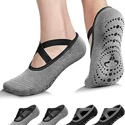 BULLIANT Women Yoga Socks,Grip Athletic Socks Anti-Slip For Women Athletic Barefoot Pilates Excises Ballet Nurse Workout-image-30