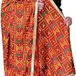 swi with label Women's Heavy Embroidered Phulkari Chiffon Dupatta with Mirror Work-picture-22
