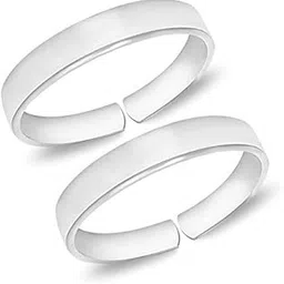 silver chest 925 Sterling Silver Toe Rings For Women - Plain Toe Ring Silver For Girls -Set Of 2 Bichiya-picture-49