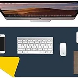 OIVO INDIA PU Vegan Leather Mouse Pad, Non-Slip, Anti-Skid, Reversible use, Single Color, Splash-Proof Suitable for Gaming, Computer, Laptop, Home & Office (80cm X 40cm Blue Yellow)-picture-53