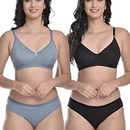 qoxolyz Lingerie Set Full with Coverage Non-Padded Bra and Hipster Panty comfartable Set of 2-picture-40