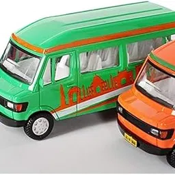 Plastic Toy Bus Travel India for Kids, Pull Back Action Toys, with Soft Edges. Pack of 1, Weight Around 100 Grams & Length 15 CM. (Green)-picture-35