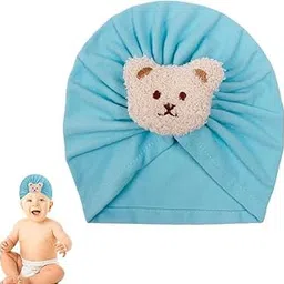 BabyMoon Beanie Bear Turban Knot Boy’s Girl’s Kids New Born Baby Cap Hat Headwear 0-2 Y | Blue-picture-42