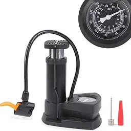 Strauss Portable High Pressure Foot Air Pump With Needle | Lightweight Compressor Air Pump For Car,Bike,Bicycle,Football,Scooter | Extra Pressure Gauge |Pump Fits Universal Presta and Schrader,(Black)-picture-14