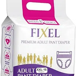FIXEL Adult diaper pants XXL Waist size 93-157 cm (37"62"),Unisex-Pack of 1(15 count)-image-0