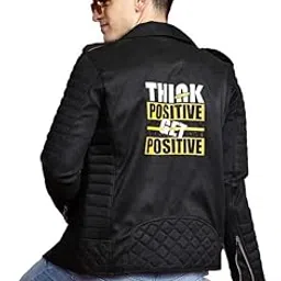 leather retail Men's Suede Faux Leather Printed Biker Jacket-picture-22