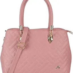 metro Women's Faux Leather Quilted Handbag with Metal Detailing-picture-43