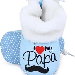 star fish Baby Boys & Girls 3 TO 12 Months Skin Friendly Comfortable & Breathable Papa Printed Booties-picture-29