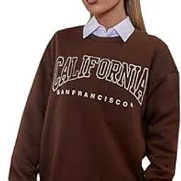 sxv style SXV 'California Sanfrancisco’ Printed Cool Aesthetic Drop Shoulder Oversized Sweatshirt-picture-47