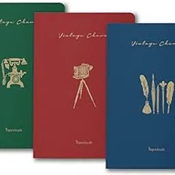 Paperkraft Vintage Series - Color Kraft With Vintage Items Theme : 210 Mm X 148 Mm,176 Pages, Unruled, Sewn & Perfect Bound, Pack Of 3-picture-20