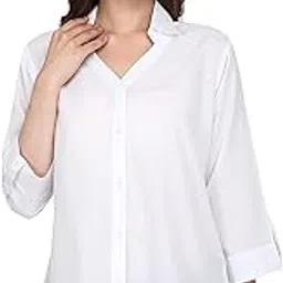 greciilooks Solid Regular Fit Long Tops Oversized Shirt for Women-picture-15