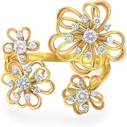 mia by tanishq Yellow White and Rose Gold Diamond Forget Me Not Floral Ring-picture-23