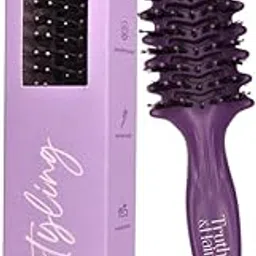TRUTH & HAIR | I Define Me Styling Brush | Plum Purple | Frizz-Free Blow Drying & Curl Definition | For Wet & Dry Hair | Medium to Long Hair | Anti-Slip Grip | Unisex Hair Brush-image-53