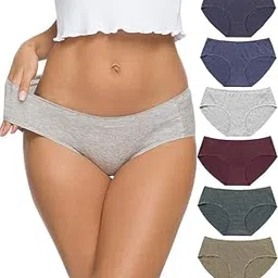 louryn koulyn Cotton Bikini Women's Breathable Panties Seamless Comfort Underwear (Pack of 6)-picture-28