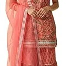 bellaastitch Pure Cotton Floral Printed Kurta Sharara Set with Lace Work Dupatta, Traditional Style, Grey with Pink Embroidery, Festival Wear-picture-18