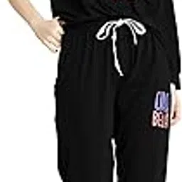 zeyo Night Suit for Women's Typography Printed Cotton Night Dress of Top and Joggers 5863-picture-31
