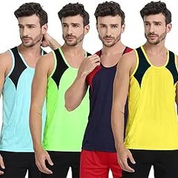 Colorblock Sleeveless Dri-Fit Sports Vest for Men (Pack of 4)-image-47