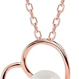 925 Silver Rose Gold Pearl Heart Pendant with Link Chain | Gifts for Girlfriend, Gifts for Women and Girls |With Certificate of Authenticity and 925 Stamp | 6 Month Warranty*-image-82