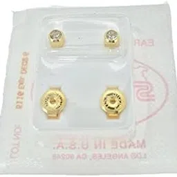 oscar 1 Pairs Anti-Allergy Medical Grade Steel Gold Color CZ Gem Sterilized Gold Piercing Studs For Ear System Round Fashion Jewellery-picture-49