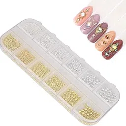 Nail Art Caviar Beads Set – Gold & Silver Metallic Micro Beads for 3D Nail Decoration | Nail Studs & Rhinestone Charms Kit for DIY Manicure, Pedicure & Nail Designs-picture-47