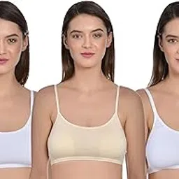 aimly Women's Cotton Non-Padded Non-Wired Low Coverage Sports Bra Pack of 3-picture-26