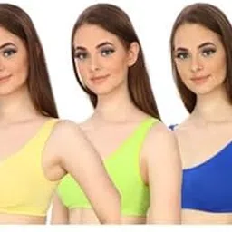 Design by AASHU Creation LIECRY Art Cotton Full Coverage Non Padded Wire Free AirBra Sports Bra for Women (Multicolor) Combo Design No Sports Bra ComboAB4 Any Random Color Will BE Send-picture-30