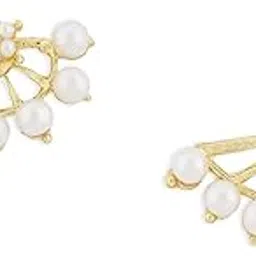 zaveri pearls Gold Tone Pearl Embellished Jacket Earring For Women-ZPFK13689-picture-13