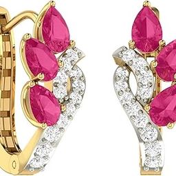 pc jeweller Yellow Gold and Diamond Stud Earrings for Women-picture-6