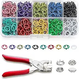200 Sets Metal Snap Buttons with Fastener Pliers Press Tool Kit, 10 Colors Hollow Sewing Snaps for Fabric,Prong Snap Button Kits for DIY Crafting Clothing Sewing (9.5mm / 800 PCS)-image-76