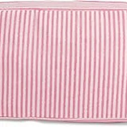 ayuda homes Striped Travel Pouch for Women Light Pink Waterproof Cotton Toiletry Bag Multipurpose Makeup & Cosmetic Organizer Stylish Travel and Home Storage Bag image 1