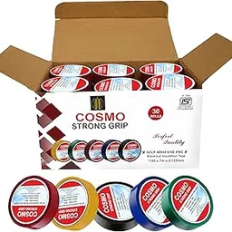 Forus Cosmo ISI Marked PVC Insulation Electrical Tape, Fire Retardant Waterproof Strong Self Adhesive Electrical Tape for household wiring, Electrical Wire Tape 18mm x 7 Meters, Multicolor Pack 30 Pc-picture-12