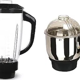 Gemini EP21 Special Combo Stainless Steel Mixer Chutney Jar and Jucier jar Milkshake jar 1.5L ABS Plastic (Black)|Standard Mixer Jar|Kitchen Tools|Mixer Grinder Chutney jar with lid 400 ML (Steel Black)-image-41