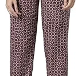 go colors Women'S Maroon Viscose Printed Lounge Pants-picture-41