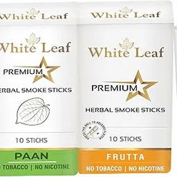 White Leaf Natural Herbal Cigarettes Paan, Frutta Flavour (20 Sticks) 100% Tobacco-Free and Nicotine-Free With Ayurvedic Herbs Clove, Tulsi, and More | Free From Additives and Chemicals-image-51