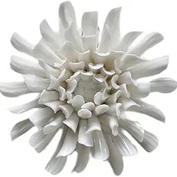 Merishopp Ceramic Flower Wall Decor Elegant Ornament for Friends Anniversary Relatives White-image-95